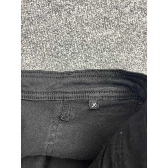 7 For All Mankind Pants Women 30 Black Jogger Elastic Cuff Zip Hem Patch Pockets - Picture 7 of 9